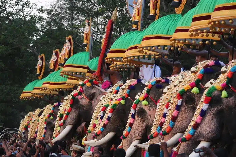 Kerala temple festival celebration in Thrissur district